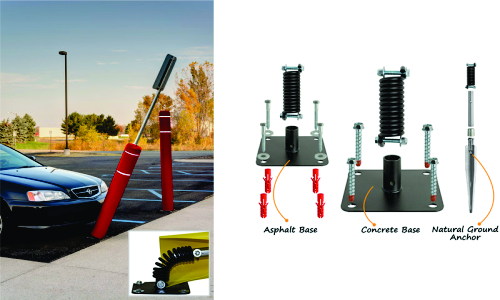 Flex bollards for the electric vehicle charging stations
