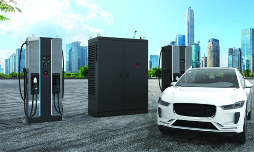 360kw EV charging solutions with white car 